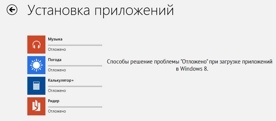 windows 8 отложено